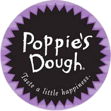 Poppie's DOugh logo purple and black